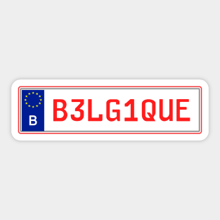 Belgium car license plate (French) Sticker